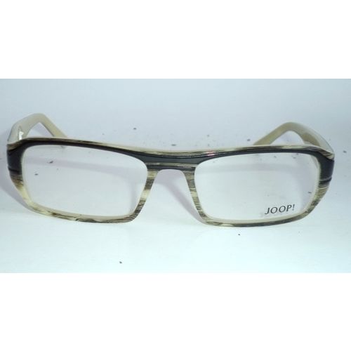 New JOOP! horn rim rectangular men eyeglasses 81038 wood 53-17 black marble hip