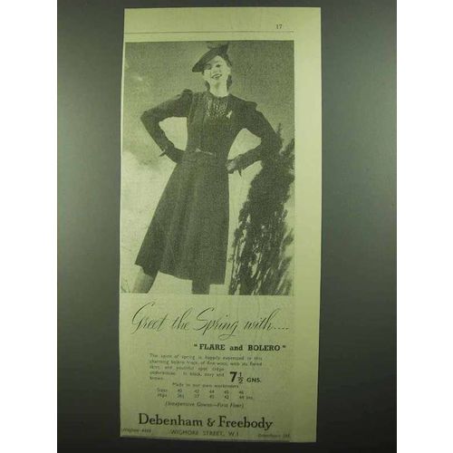 1939 Debenham & Freebody Bolero Frock Ad - Greet Spring