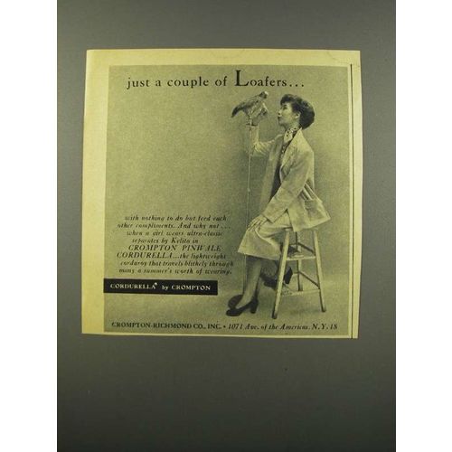1949 Crompton-Richmond Pinwale Cordurella Ad - Loafers