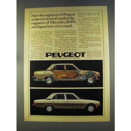 1977 Peugeot 604 Car Ad - Engineers Achieved Comfort