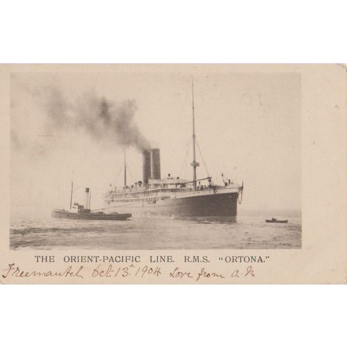GB & Australia 1904 Paquebot card Orient Pacific RMS Ortona see other listings