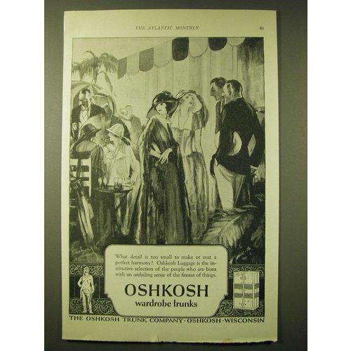 1924 Oshkosh Wardrobe Trunks Ad - What detail is too small to make or mar