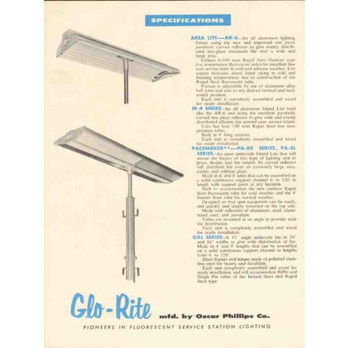 oscar phillips company 1955 glo-rite fluorescent lighting vintage ad