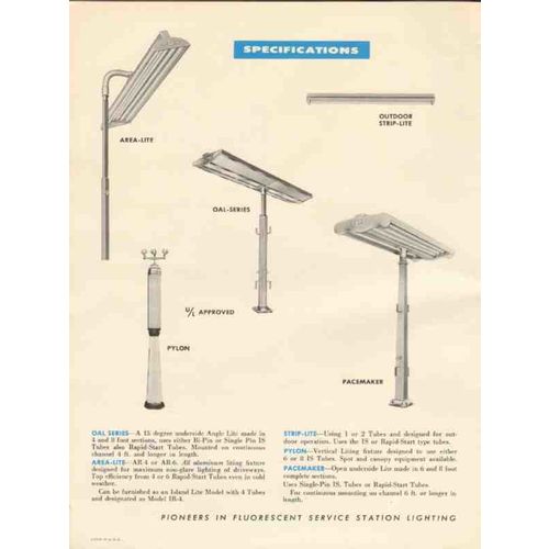 oscar phillips company 1955 glo-rite gas station lighting vintage ad