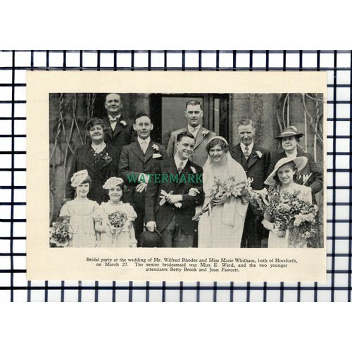 C7084) Mr Wilfred Rhodes Marie Whitham Horsforth Betty Brook Fawcett - 1936