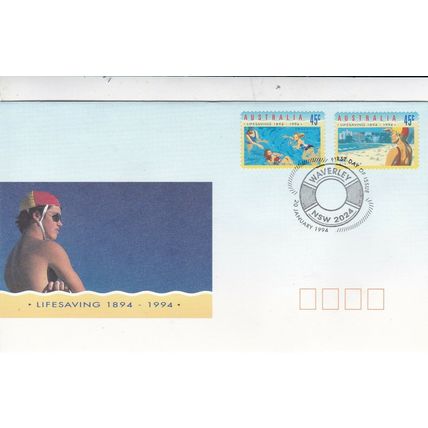 Australia 1994 Lifesaving FDC Waverley special cancel Unaddressed VGC