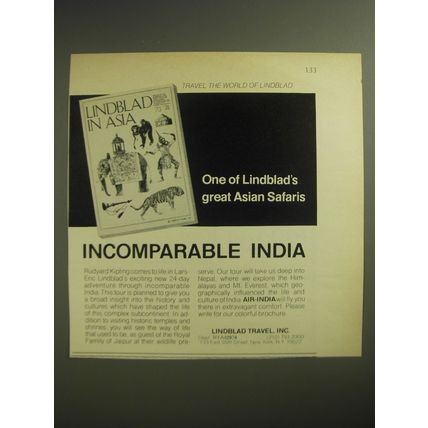 1974 Lindblad Travel, Inc. Ad - One of Lindblad's great Asian Safaris