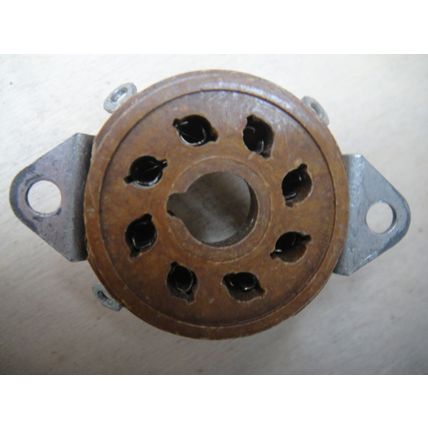One Meissner Used Brown Octal Under-Chassis Mount, Plastic, Valve / Tube Socket