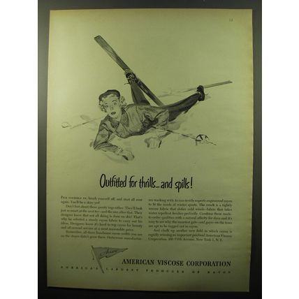 1950 American Viscose Corporation Ad - Outfitted for thrills and spills