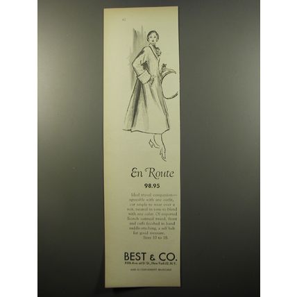1950 Best & Co. Coat Ad - En Route