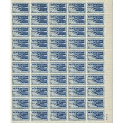 Oklahoma Statehood Sheet of Fifty 3 Cent Postage Stamps Scott 1092