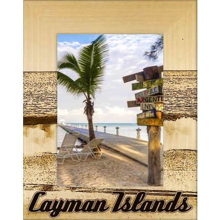 Cayman Islands Laser Engraved Wood Picture Frame Portrait (3 x 5)