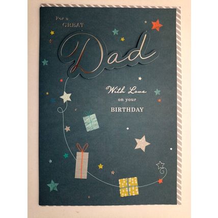 'FOR A GREAT DAD WITH LOVE ON YOUR BIRTHDAY' - BIRTHDAY CARD GREETING CARD