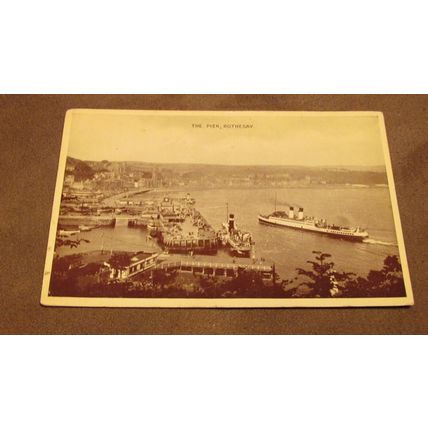 1940s ETW Dennis Postcard - Steamer boats @ The Pier, Rothesay - Argyll & Bute