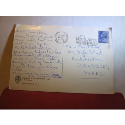 LATRINES AT HOUSESTEADS ROMAN FORT, NORTHUMBERLAND used LARGE postcard 1978 pm #