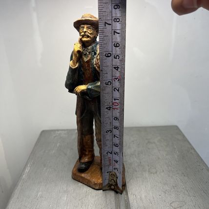 Old Man with Smoke Pipe Vintage Figurine Collectable.