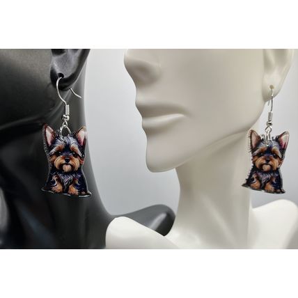 Earrings Yorkie Dog Acrylic Dangle Earrings #803