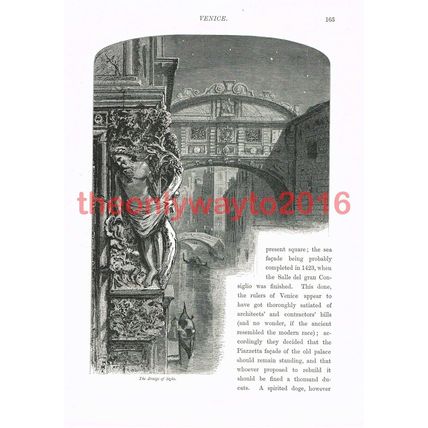 Bridge of Sighs, Venice, Italy, Book Illustration (Print), c1875