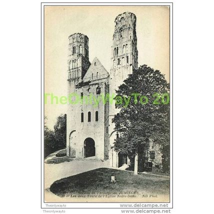 RUINES DE L'ABBAYE DE JUMIEGES, SEINE MARITIME, FRANCE, c1920s, Postcard