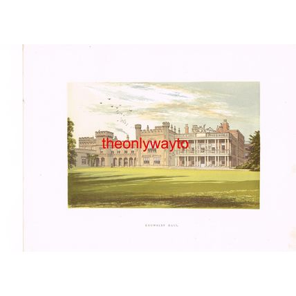 KNOWSLEY HALL, Nr PRESCOT, LANCS (EARL OF DERBY), Book Illustration, c1880