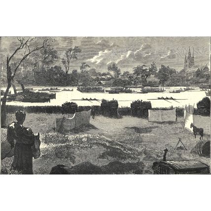 FOUR-IN-HAND AND TANDEM PONIES - BOAT RACE, CHISWICK 1872 VICTORIAN ENGRAVING