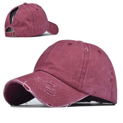 Bun Hat Cotton Summer Sun Sport Snapback Ponytail Baseball Cap Ladies High