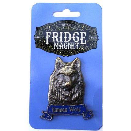 TIMBER WOLF ANTIQUE STYLE FRIDGE MAGNET HEAVY DUTY METAL 3D MAGNET
