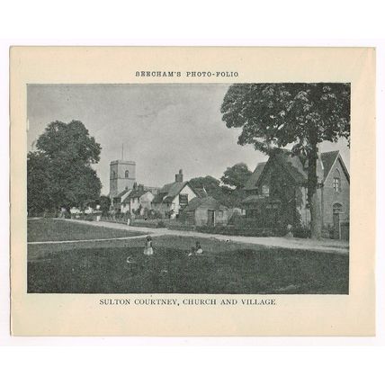 Abingdon River Thames / Sutton Courtenay Church & Village 1900 Antique Print