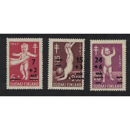 Finland Anti-tuberculosis Fund Children surch 3v 1948 MNH SG#464-466