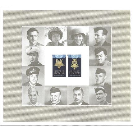 Medal of Honor Korean War Sheet of 20 Current Rate Stamps Scott 4822-23