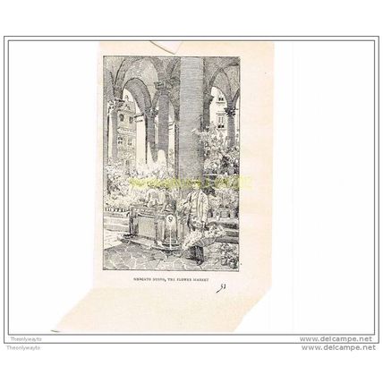 MERCATO NUOVO, FLOWER MARKET, FLORENCE, ITALY, c1895 , Book Illustration, 1920