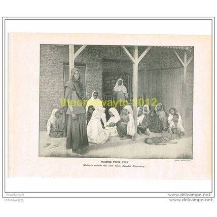WAITING IN TURN, TARN TARAN HOSPITAL DISPENSARY, THE QUIVER, c1899