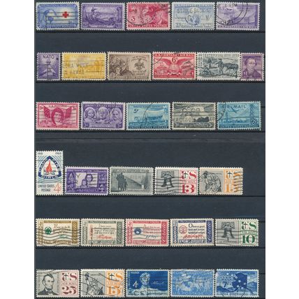 1000 Stamp Selection - USA - Used Hinged