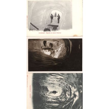 Grindelwald Eisgrotte Swiss Caves 3x Antique Postcard s
