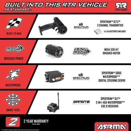 1/10 VORTEKS 2WD RTR Brushed RC Stadium Truck (Battery & Charger Included)
