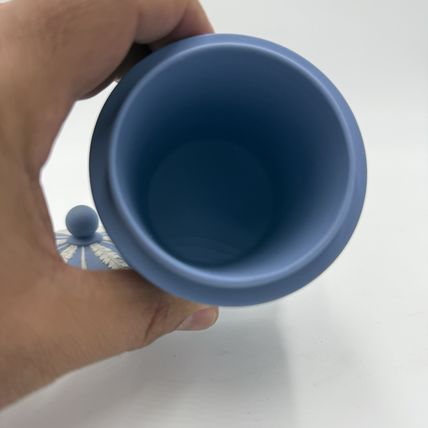 Wedgwood Jasperware Blue England Round LIDDED Trinket Box OLYMPUS TOBACCO JAR