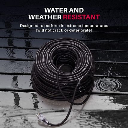100Ft Outdoor/Indoor Extension Cord 10/3 Gauge Ultra Heavy Duty 3 Prong SJTW, Wa