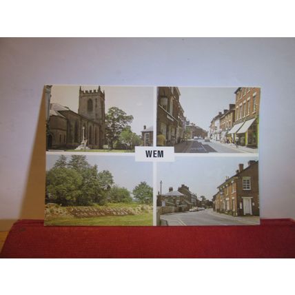 multiview, WEM, SHROPSHIRE used postcard 1989 pm =