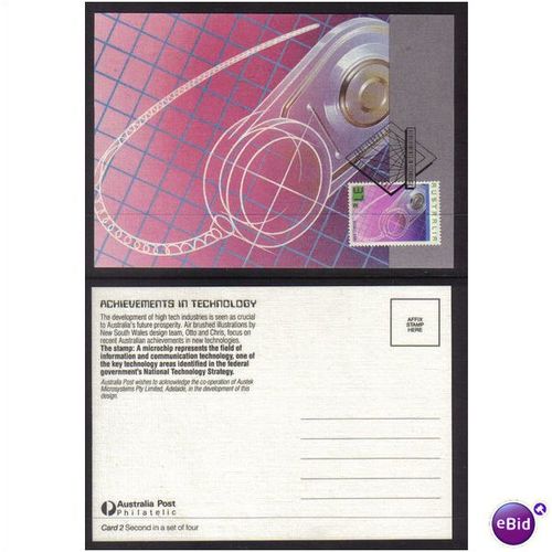 1987 AUSTRALIA TECHNOLOGY POSTCARD SET 4 SG1082/85