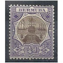 Bermuda 1908 SG34 1/4d Brown & Violet Mounted Mint . .