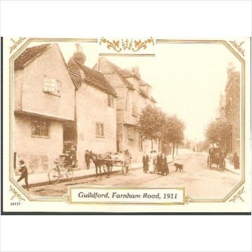 Guildford, Surrey - Farnham Road 1911 photo - repro postcard