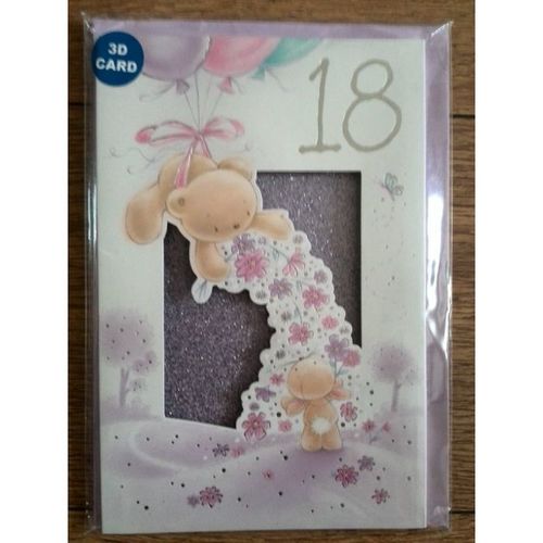 3D Card 18 Birthday Card - Free Postage Fee