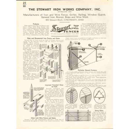 stewart iron works company 1938 ornamental fence gate vintage catalog