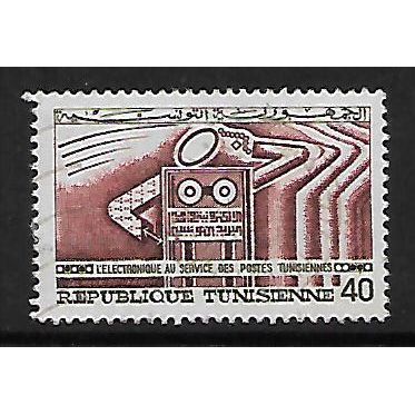 TUNISIA 1968 ELECTRONICS IN POSTAL SERVICE 40M ELECTRONIC MAN SG659 FINE USED