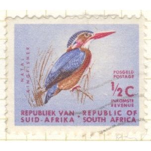 South Africa 1961 - SG198 - ½c blue/red/brown - Pygmy kingfisher - used 2