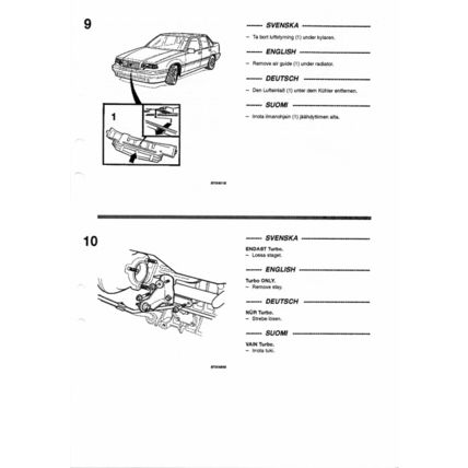 Volvo 850 Electric Heater Installation Instructions 1993 5929802 PDF