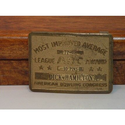 Pre-Owned Men’s Most Improved Bowling Average Engraved Belt Buckle