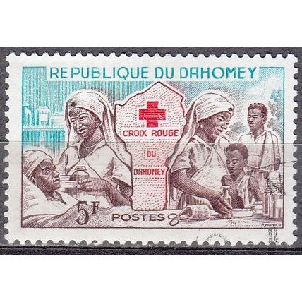 Dahomey 1962 Michel 196 O Cote (2001) 0.20 Euro Croix-Rouge Cachet rond