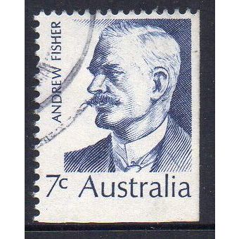 Australia 1972 Prime Ministers - Andrew Fisher 7c Booklet Stamp Used