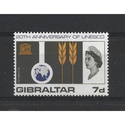 Gibraltar.SG197 7d Orange-Yellow,Violet and Deep Olive.Mounted Mint.Nov23